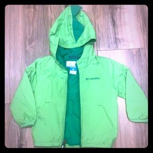 Columbia dinosaur fleece lined windbreaker